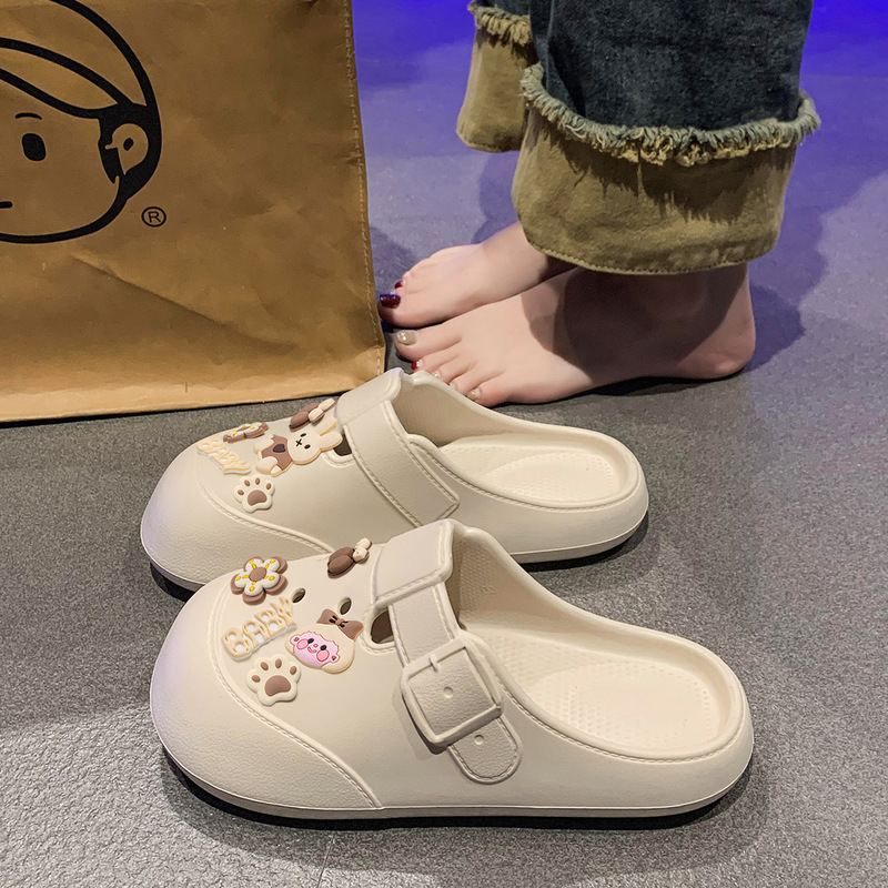 Women's thick-soled hole shoes 2024 new office work non-slip beach eva slippers women's summer wear