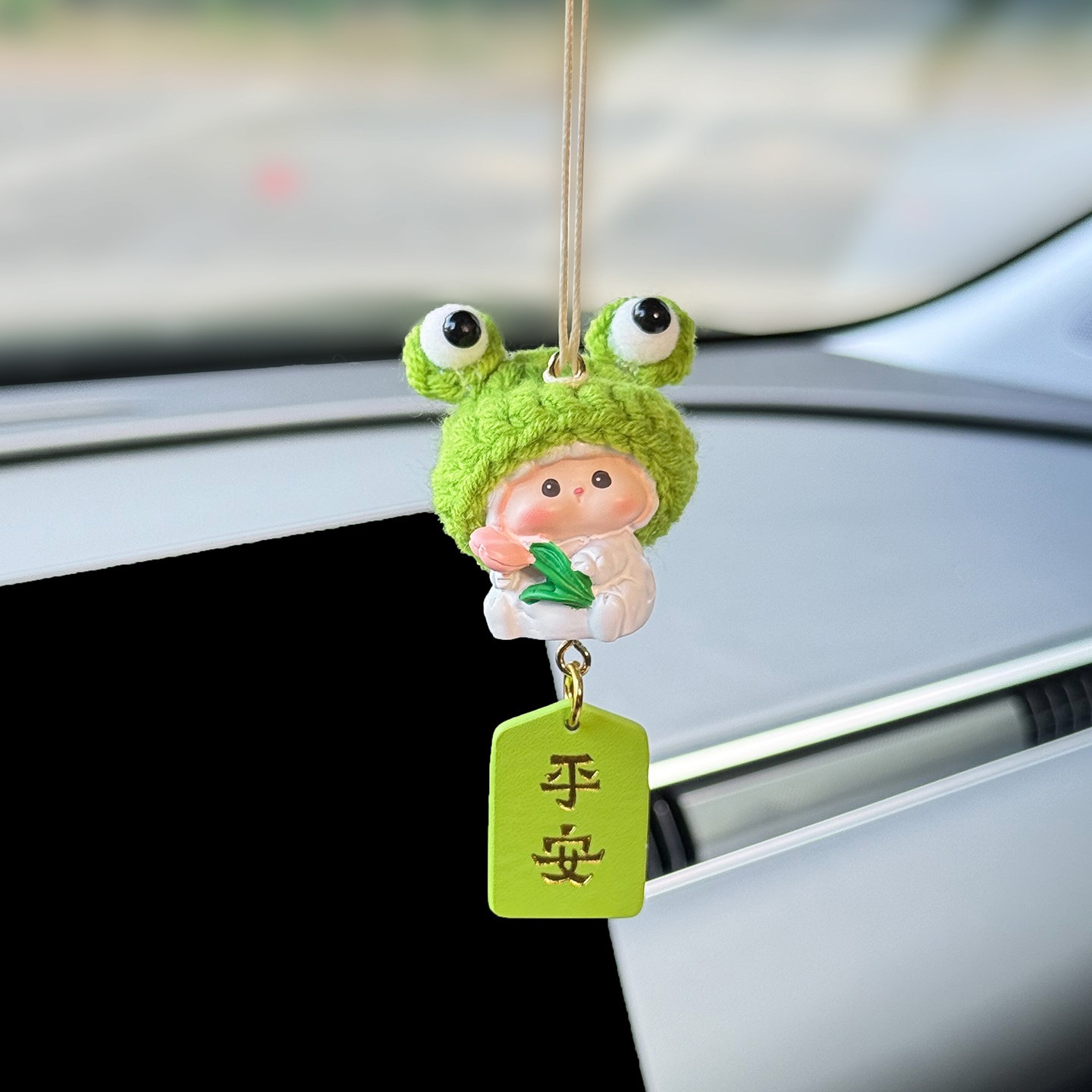 2026 New Lamb Car Pendant, Car Rearview Mirror Safety Ornament, Car Interior Decoration Hanging Decoration, Cute for Women