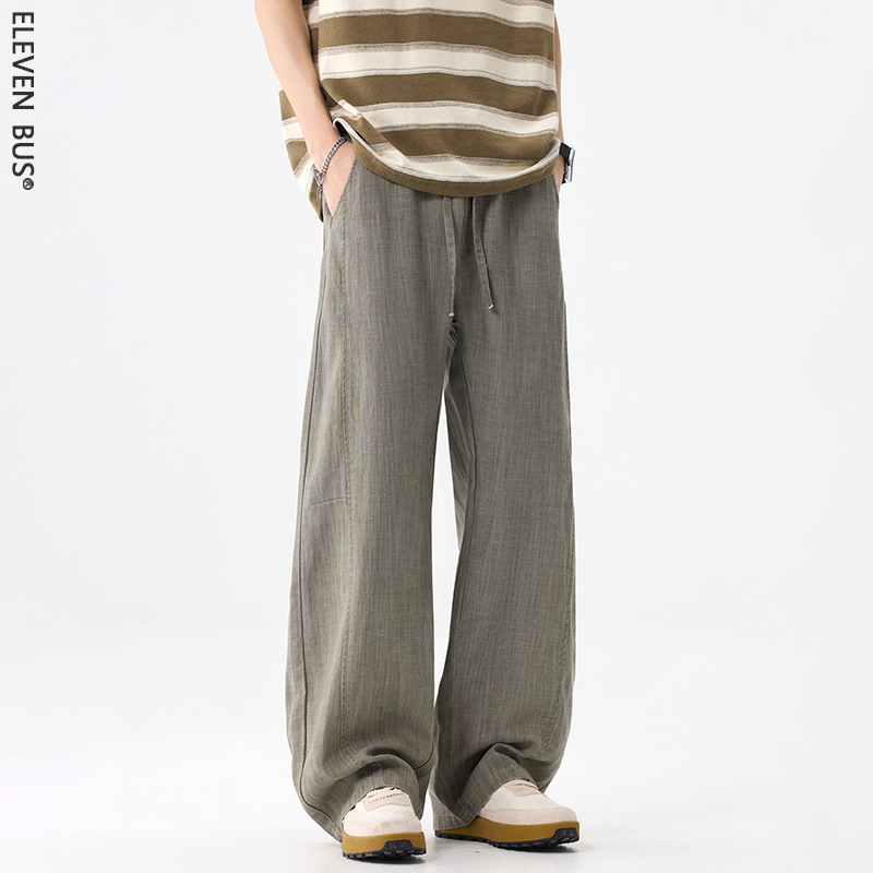 2026 Spring/Summer New Men's Loose Wide-Leg Pants Casual Long Pants Japanese Style Large Size Trendy Thin Straight-Leg Men's Pants