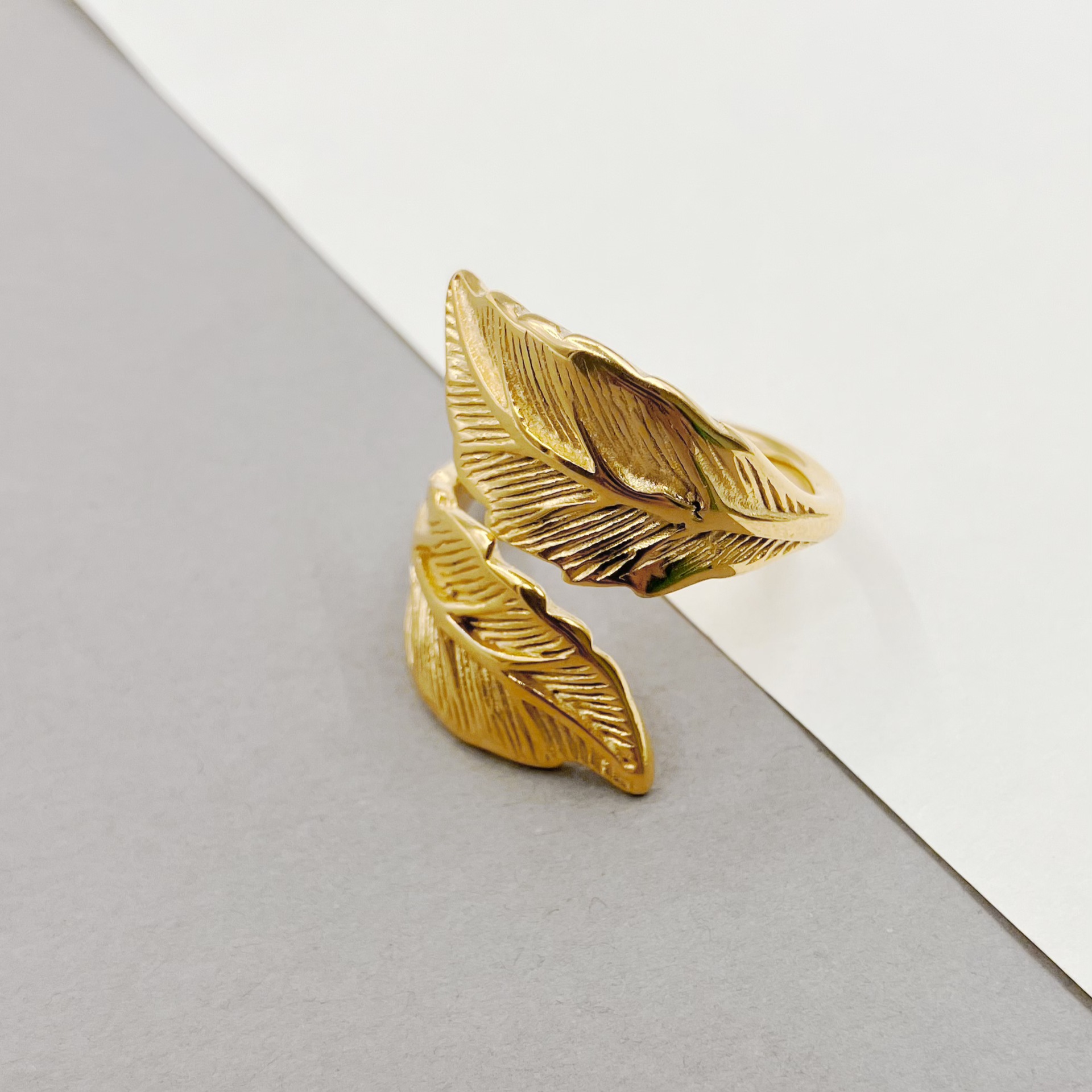 Fashion Leaf Metal Plating Womenu0027S Open Ring