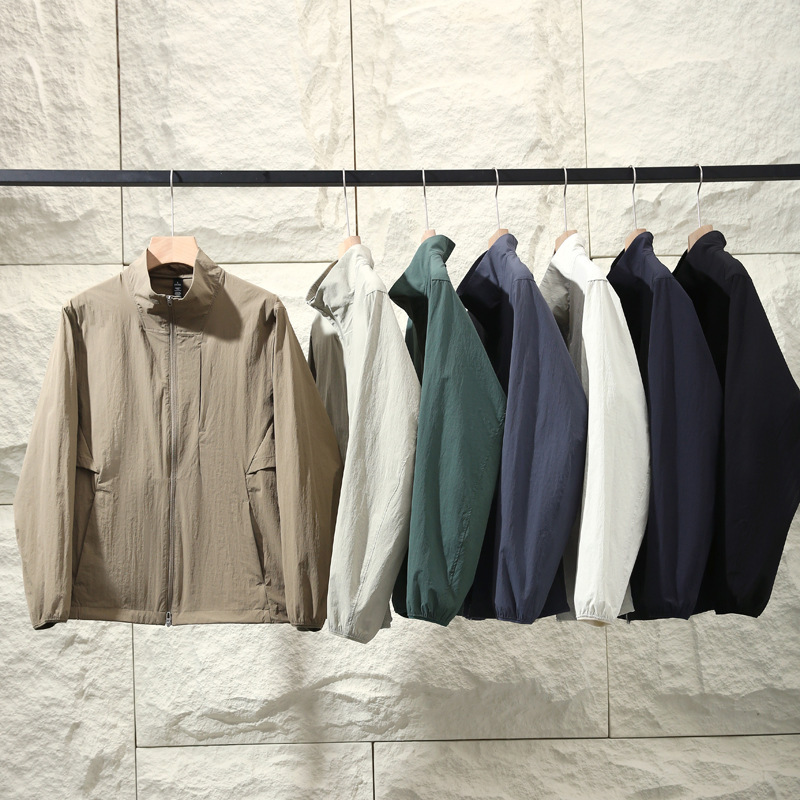 As Thin as a Cicada's Wings! Upf50+! Foreign Trade Men's Spring and Summer Lightweight and Breathable Outdoor Skin Clothing Stand-Up Collar Casual Jacket