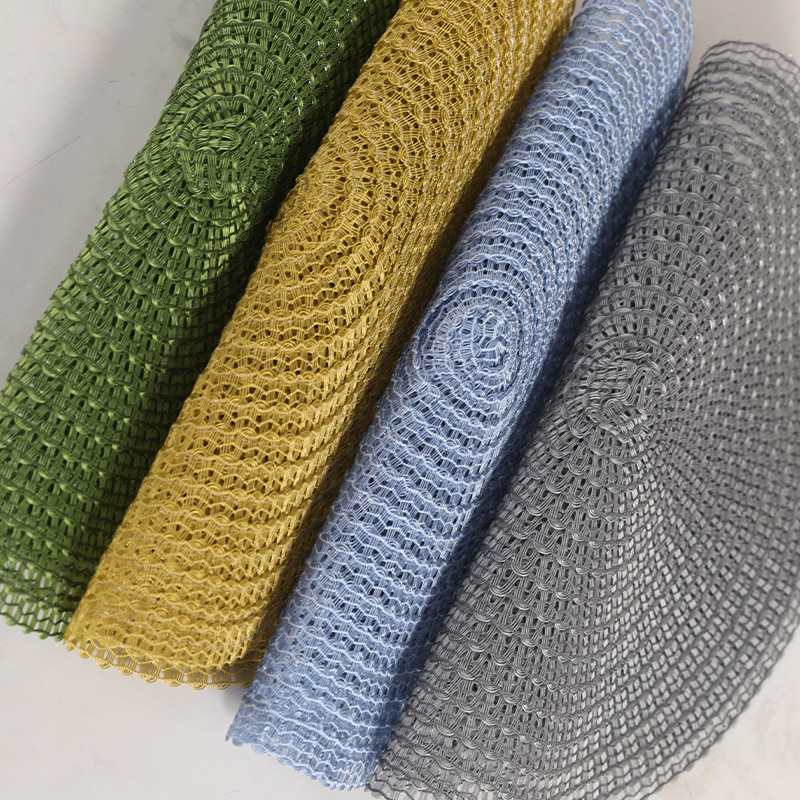 PE cojín trenzado redondo lavable antideslizante aislamiento térmico hotel cojín de mesa bohemia cojín de mesa de grado alimenticio