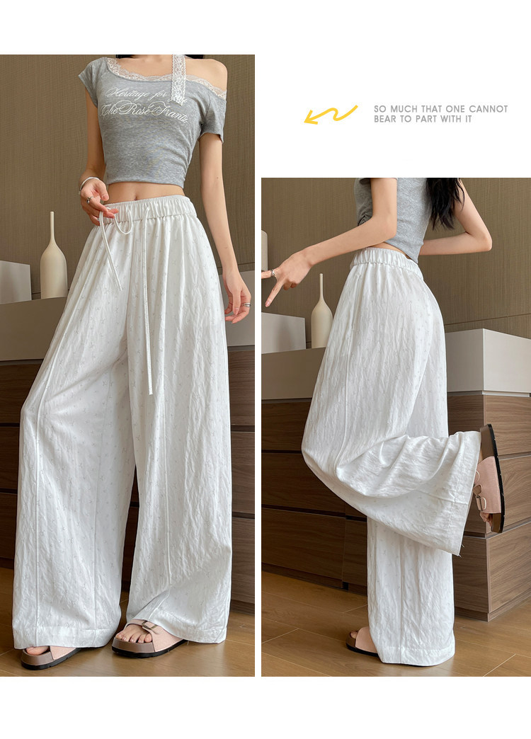 Quần culottes nữ ống rộng chất liệu lụa mỏng, phong cách cổ điển, dáng suông rủ — Phiên bản kéo dài của Rice Grey chi tiết 25