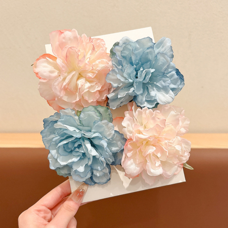 Super仙女 flores clip para el cabello lateral de la mujer 2025 nuevo ambiente para niños clip de boca de pato frisa de alta calidad toque de cabeza de clip de cabello