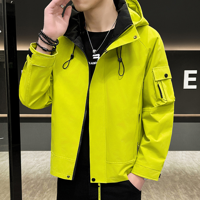 2025 primavera y otoño chaqueta encapuchada hombre marca de moda casual versátil chaqueta de trabajo deportivo al aire libre ropa de asalto hombre mayorista