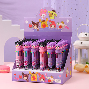 Cute Candy Donut Genie Ten Color Ballpoint Pen Cartoon Modeling Multicolor Hand Account Pen Girl High Color Value Gift