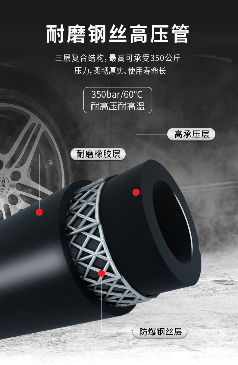 Black Cat High-Pressure Car Washing Machine 220V380 Commercial High-Power Industrial Farm Car Wash Shop Ultra-High-Pressure Cleaning Machine