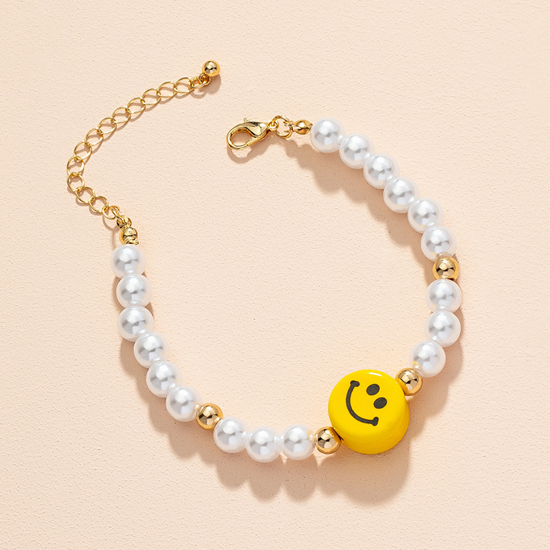 Gros Bijoux Rétro Smiley Visage Perle Perles Bracelet Nihaojewelry display picture 3