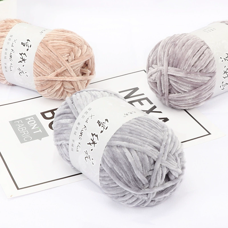 Velvet chenille yarn ball, 100 g, soft plush for crochet & knitting, multi-color options