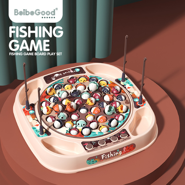 Play house simulation baby fishing cross-border toys children electric rotating music lighting function parent-child interaction