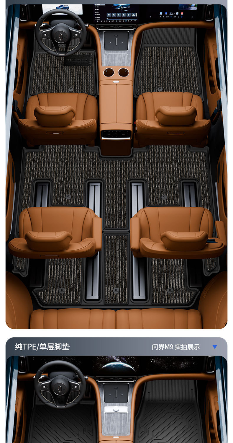Suitable for Aito M5 M6 M7 M8 M9 Special Vehicles, All-Weather Tpe Car Floor Mats and Vehicle Accessories