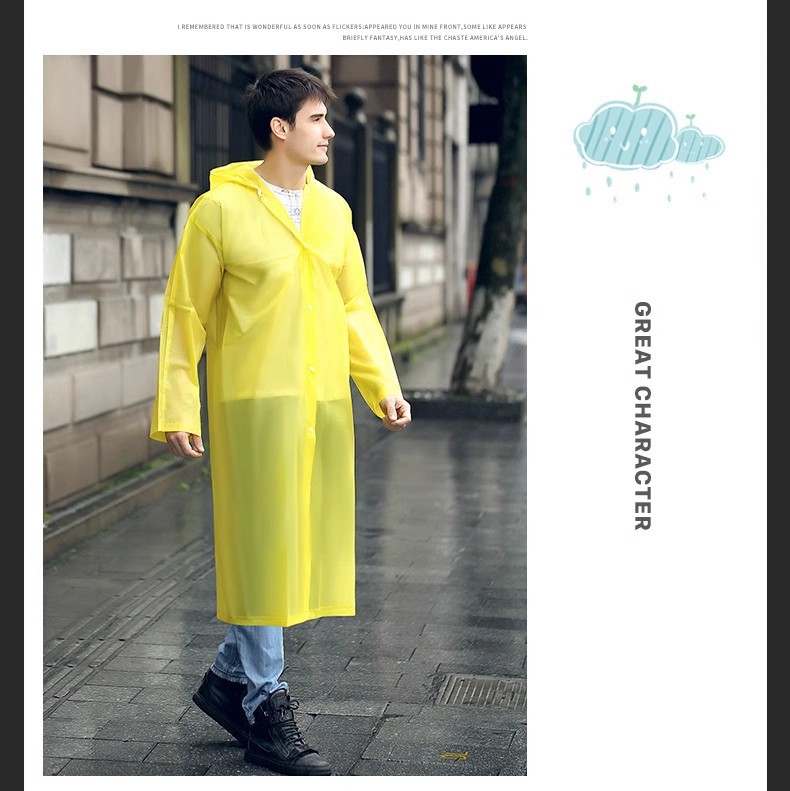 EVA透明雨衣非一次性雨衣旅游户外玩水漂流雨衣便携加厚连体时尚详情14