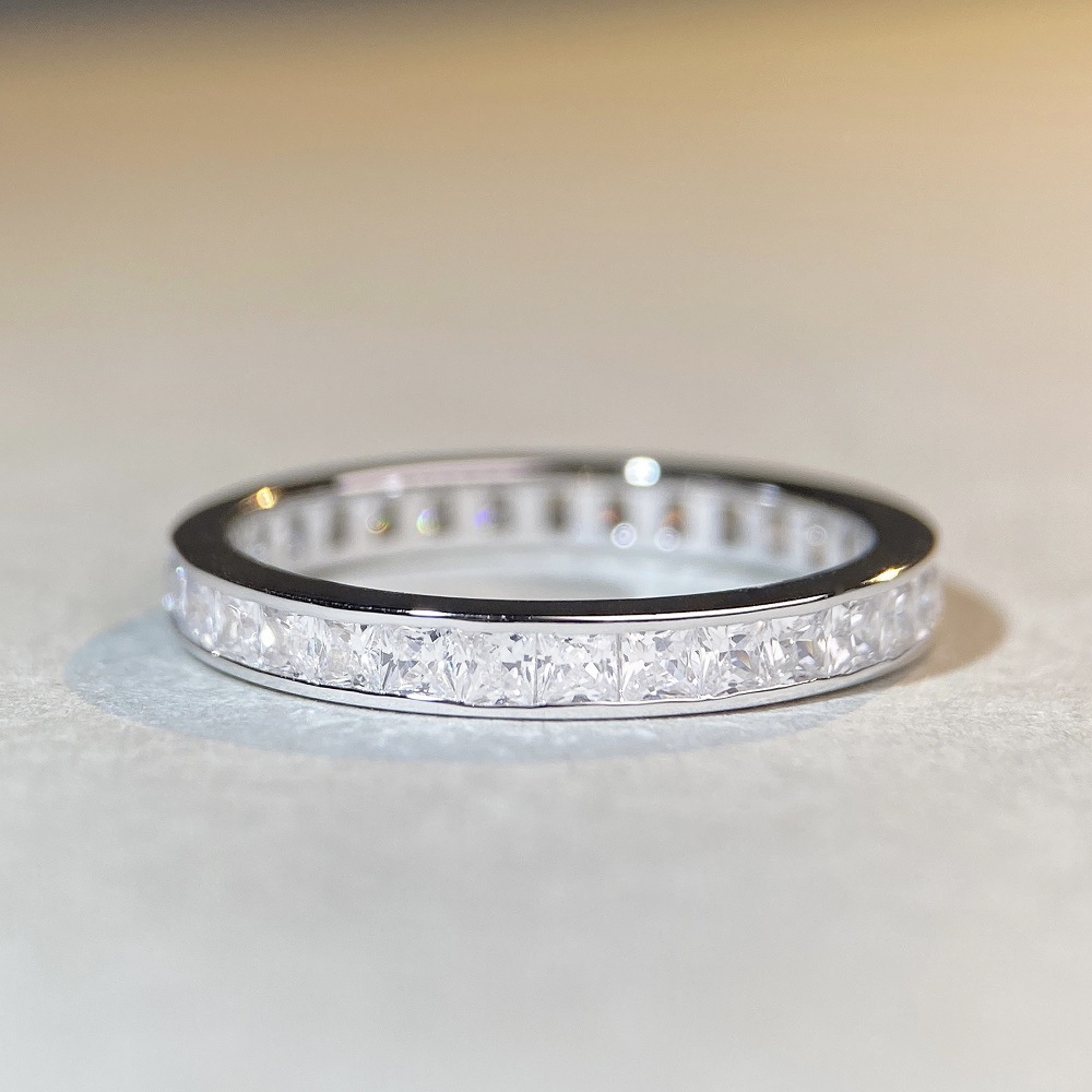 Fashion Square Sterling Silver Inlay Zircon Rings 1 Piece