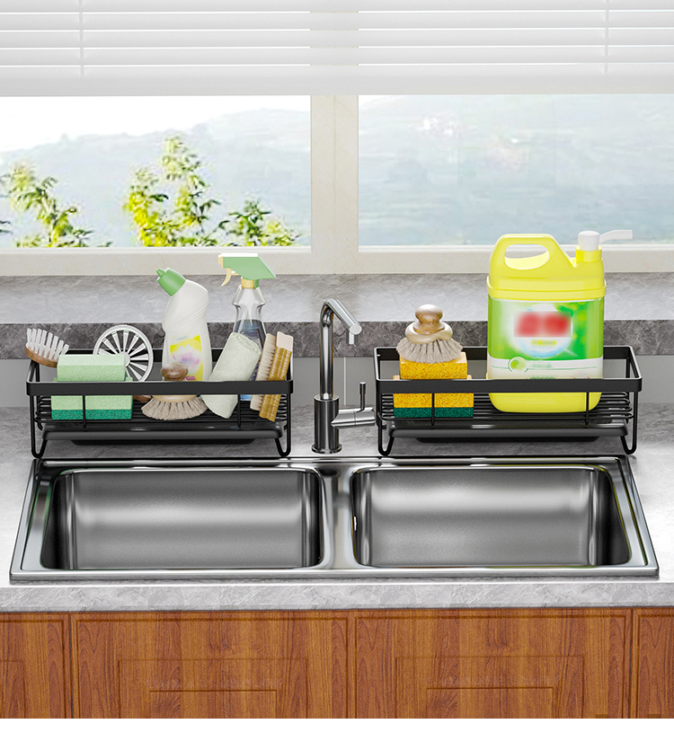 Kitchen Drain Rack Sink Dish Cleaning Essence Sponge Rack Dish Rack Dish-washing Sink Storage Rack Dishes_voghion.com