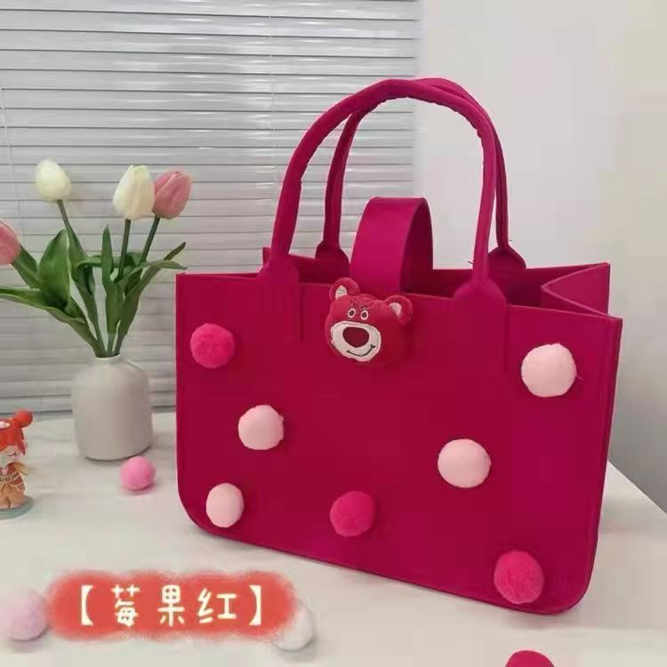 Bolso de regalo de cumpleaños de vino de luna llena bolsa de regalo de dibujos animados de fieltro bolso de regalo de dibujos animados