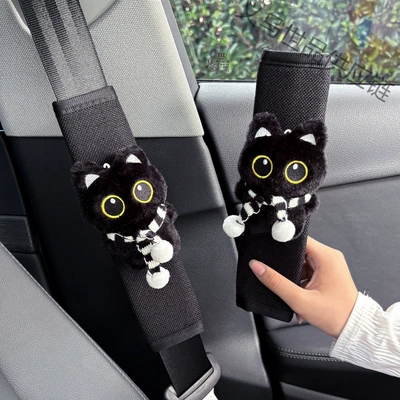 Seat belt shoulder pad – Cute Little Black Cat Car Seatbelt