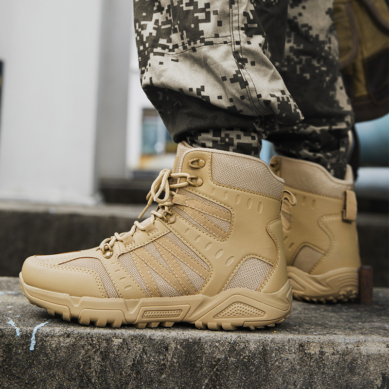 Botas tácticas de hombre grandes transfronterizas al aire libre botas tácticas de entrenamiento de expedición y rescate botas tácticas fabricantes de suministro