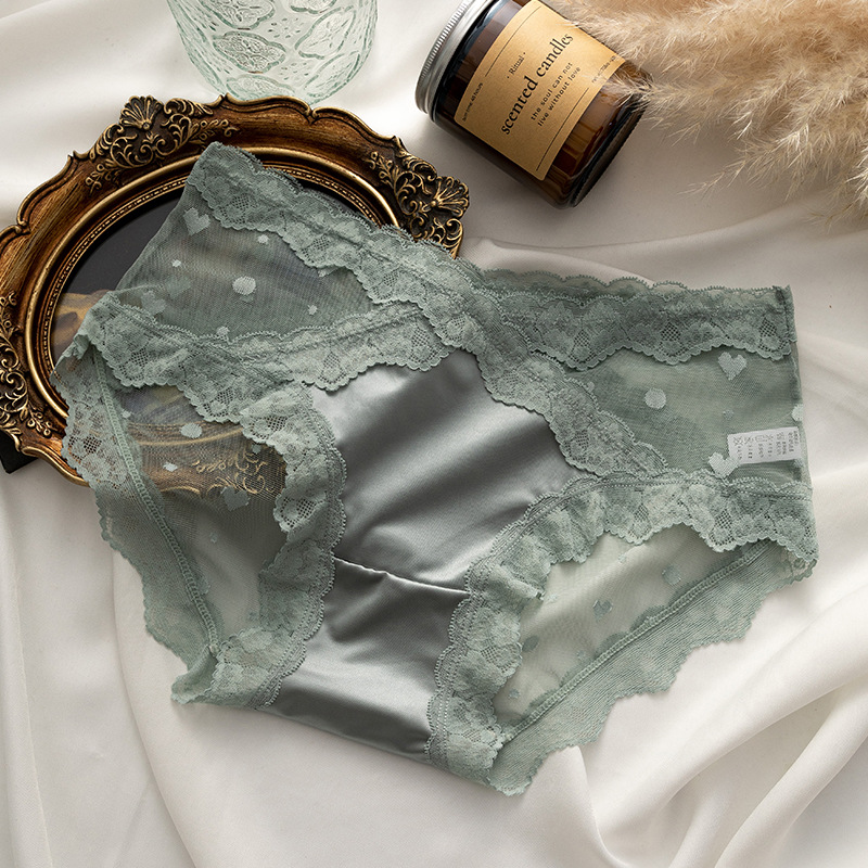 Ropa interior de encaje para mujer estilo fino verano transpirable y cómodo bolso trasero sin clip archivo 2024 nueva diosa sexy refrescante