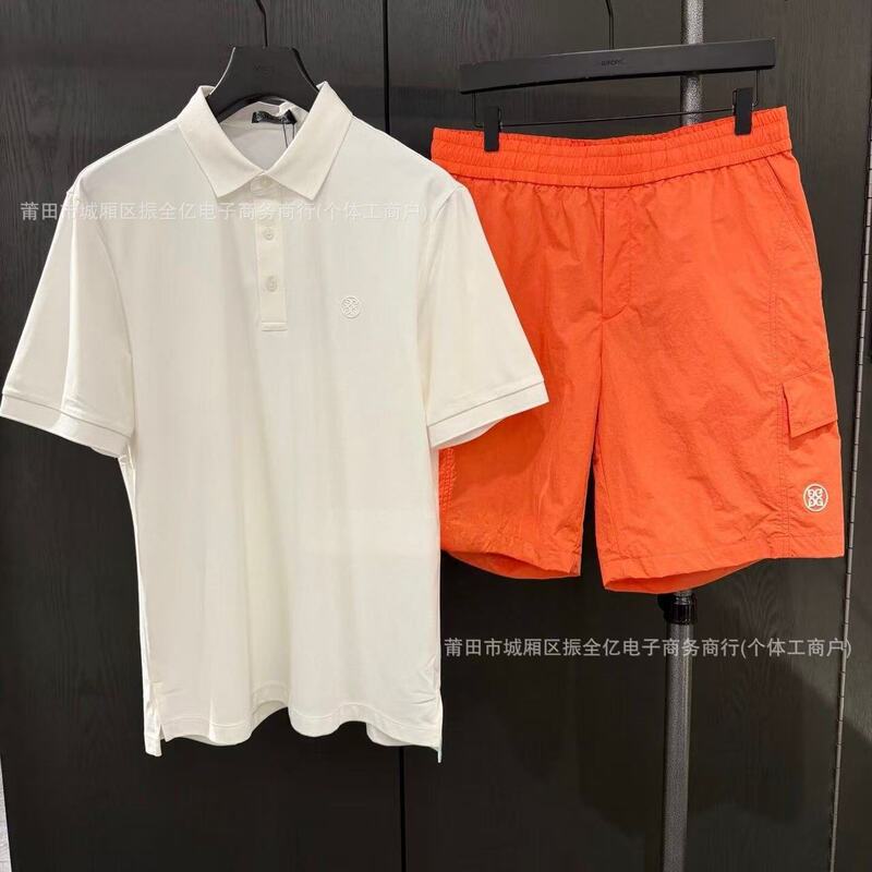 26 New Summer Korean Style Bright Orange Golf Apparel Men's Outdoor Casual Shorts Lightweight Breathable Shorts