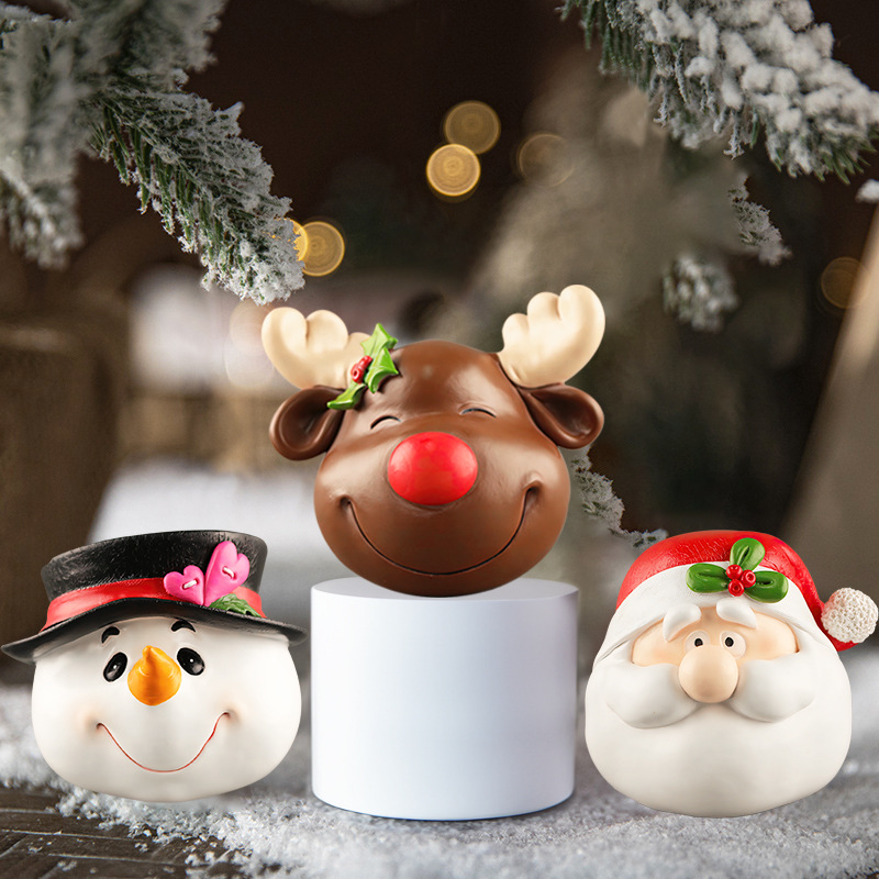 New European and American Santa Claus, Snowman, and Reindeer Resin Ornaments for Desktop Christmas Decoration Gifts, Christmas Limited Edition