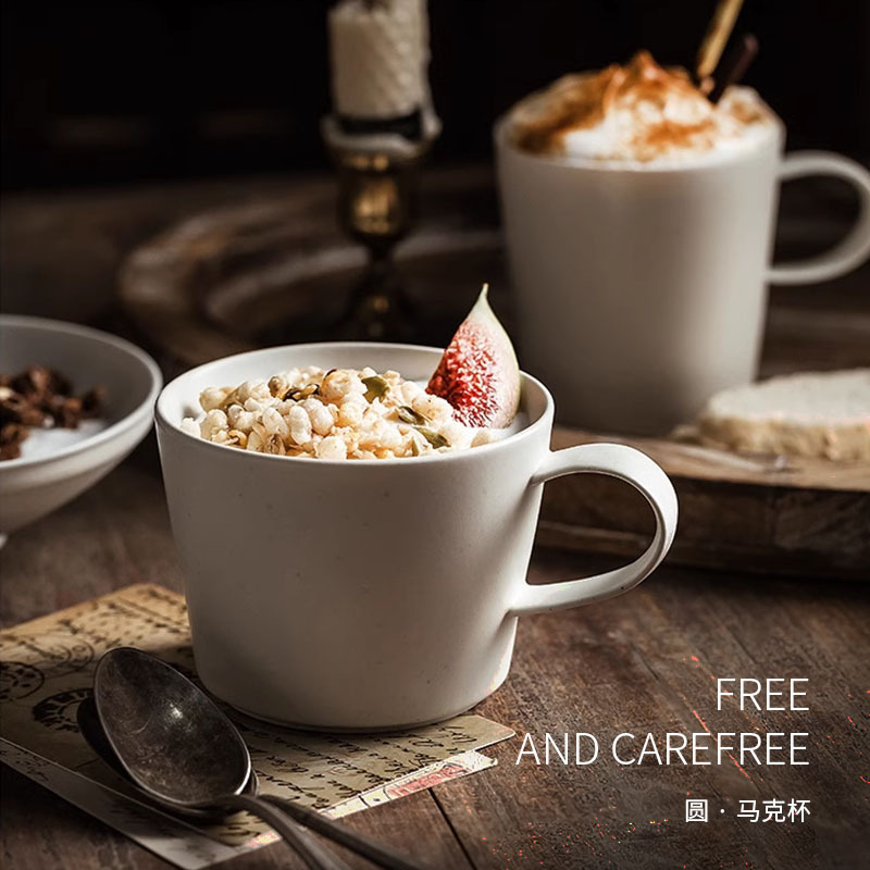 Nórdico inswind orejas tazas de café de cerámica gruesa retrógrada hermosa taza de marca de alto valor facial taza de menú de la tarde taza de agua