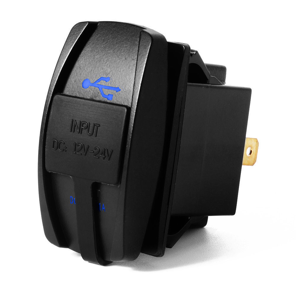 Factory Direct Sales Dual USB Charger Socket Waterproof Rocker Switch for Marine Truck Rv Boat