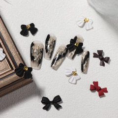 網紅合金蝴蝶美甲飾品日系立體磨砂蝴蝶領結指甲配飾美甲飾品批發