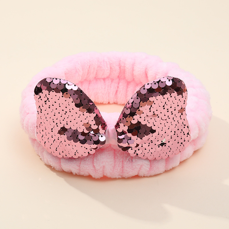 Nuevo cross-border coreano color sequilla arco correa de cabello dulce adorable adornamiento para el cabello niños hechos a mano tocado de arco