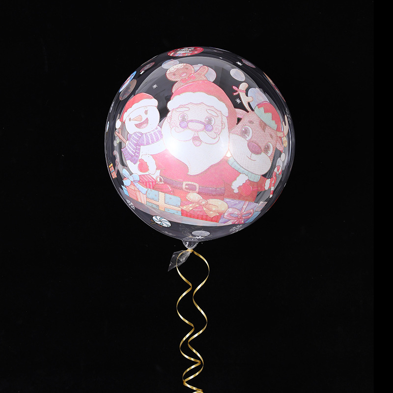 Globo transparente navideño, Santa/ muñeco de nieve