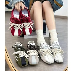 皮质内增高休闲双鞋带德训鞋女2025年秋季新款轻便百搭时尚运动鞋