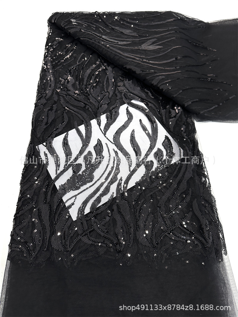 Tejido de malla de lenta bordada tridimensional Vestido de novia de moda Vestido de moda Tela de encaje LACE