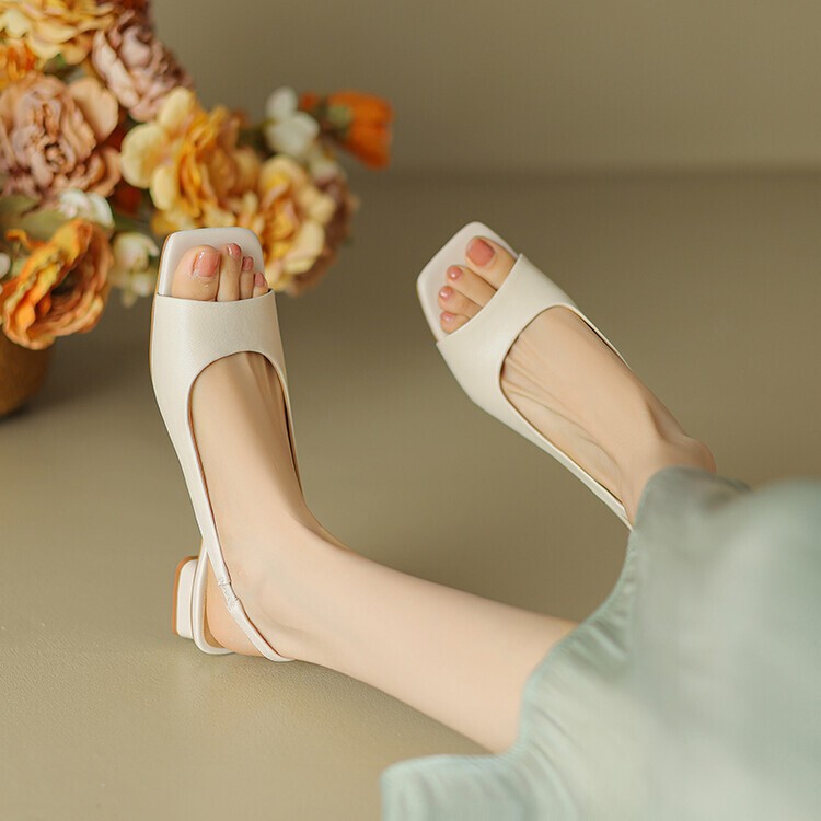 French Simple Summer 2025 New Style Open-Toe Versatile High Heels Elegant Square-Toe Roman Low-Heeled Sandals French Simple Summer 2025 New Style Open-Toe Versatile High Heels Elegant Square-Toe Roman Low-Heeled Sandals