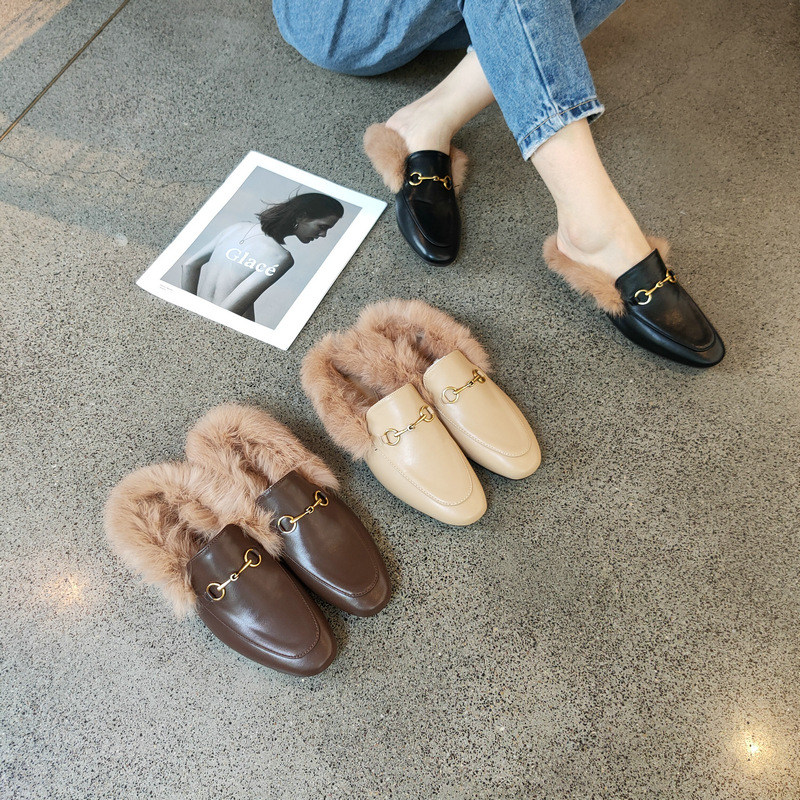 metal decor furry flat shoes Nihaostyles wholesale clothing vendor NSCA74645