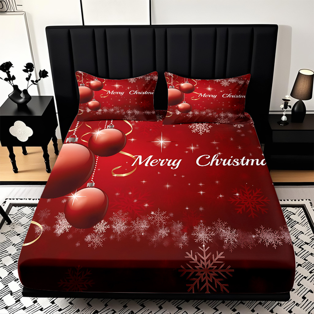 TEMU / JIT Mattress Mattress Set Navidad patrón de impresión digital HD ropa de cama para diseñar