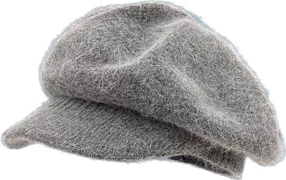 Women's Rabbit Fur Beret Octagonal Artist Hat White Warm Knitted_voghion.com