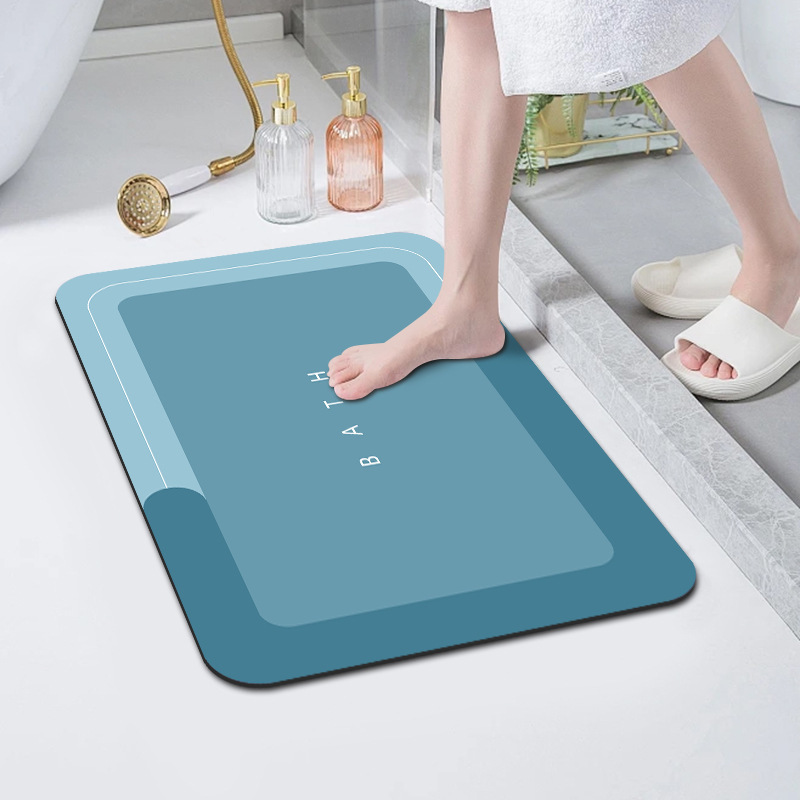 Cross-border Simple Diatomite Floor Mat, Water-absorbent Dirt-resistant, Non-slip, Quick-drying Foot Mat For Bathroom_voghion.com