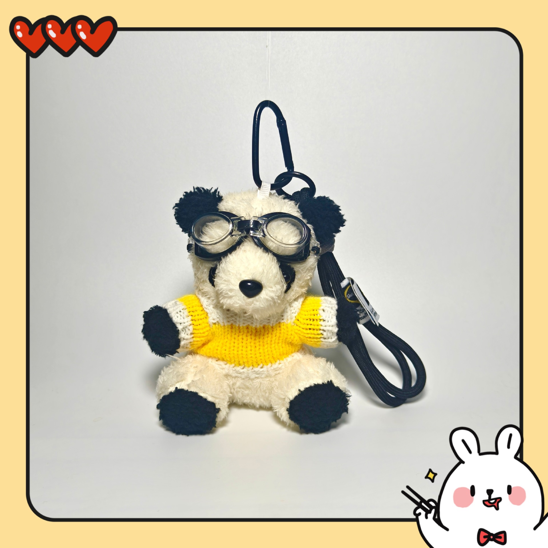 Pandas pilotos lindos colgantes de peluche llaveros muñecas colgantes bolsos colgantes para chicas regalos creativos para parejas