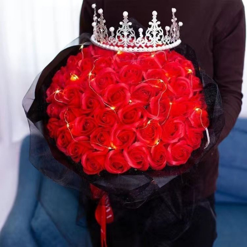 黒梅ソース、バラの花束、彼女へのバレンタインデーギフト、彼氏への誕生日プレゼント、ソーププリザーブドフラワー完成品|undefined