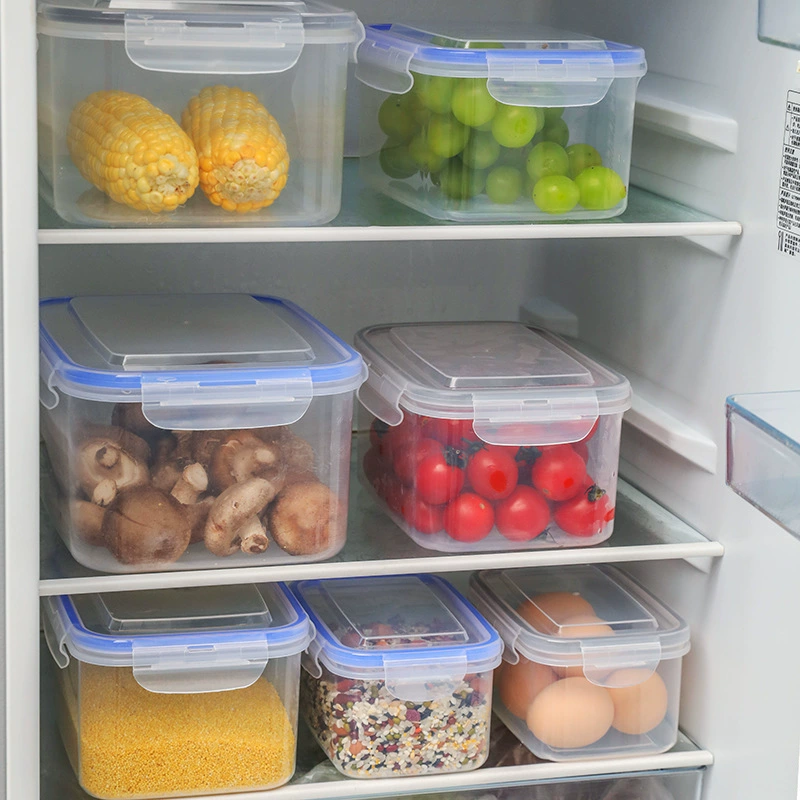 Double-layer storage box with drying rack for fruits and home organization in multiple sizes