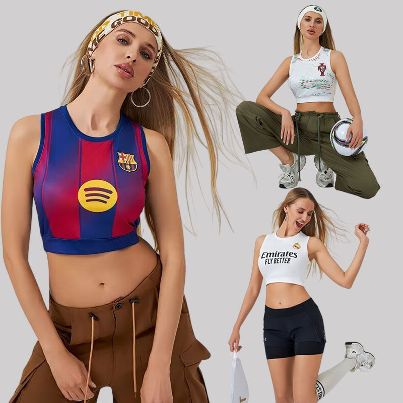 26 World Cup Football Vest for Outdoor Wear, Running, Fitness, Yoga, Real Madrid, Barcelona, Football Cheerleader Outfit, Beautiful Back Design