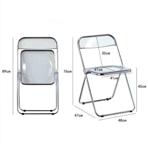 Transparent folding chair dining chair ins internet celebrity acrylic plastic crystal chair designer chair photo negotiation chair