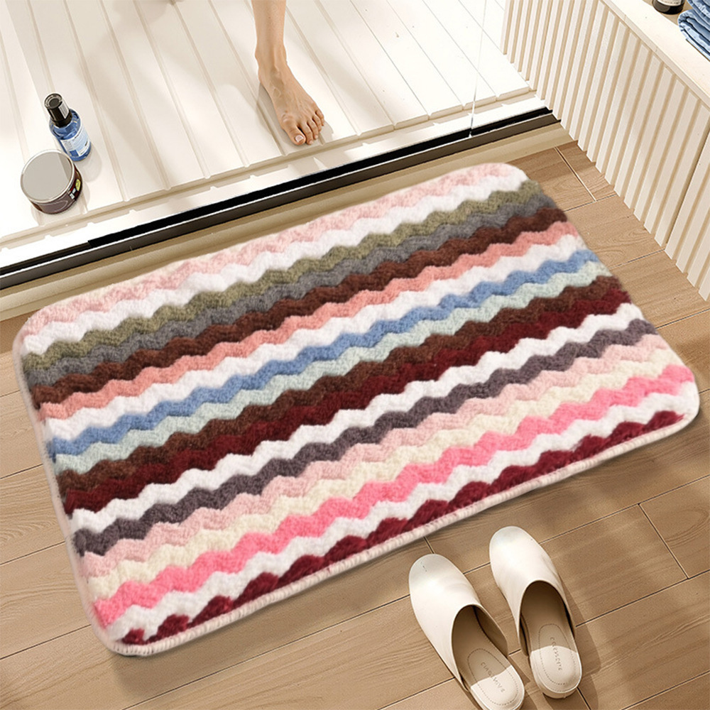 Colorful Wave Pattern Non-slip Floor Mat For Home Use In The Living...