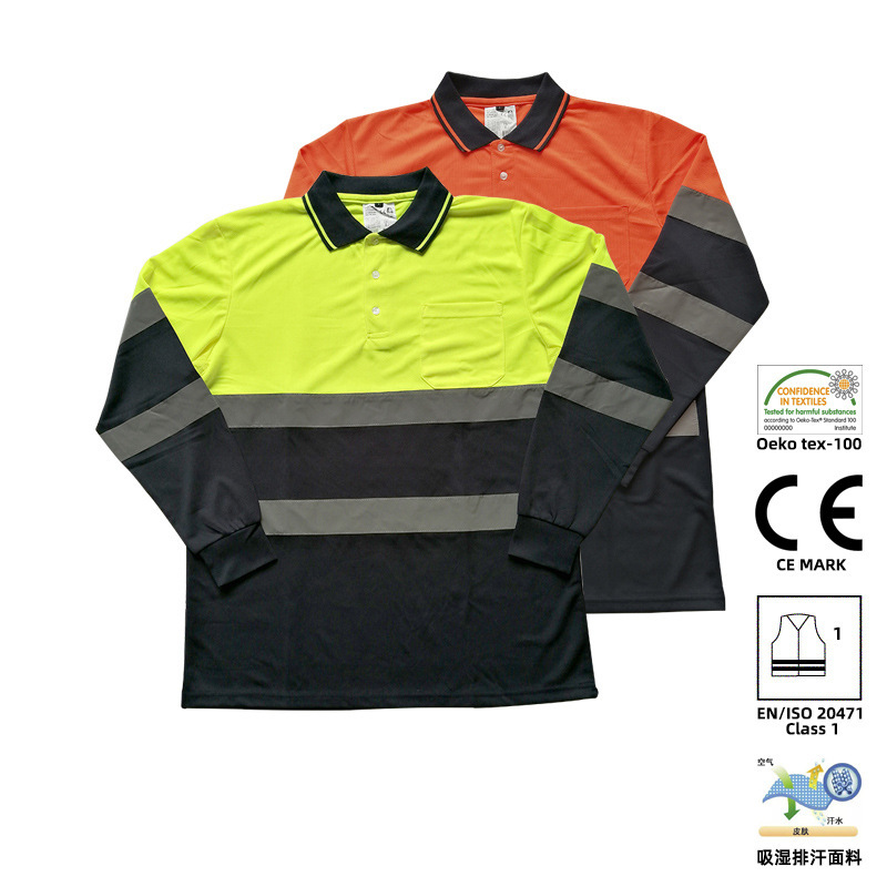 EN/ISO20471 European standard spot hot summer explosions reflective lapel polo shirt safety protective clothing breathable