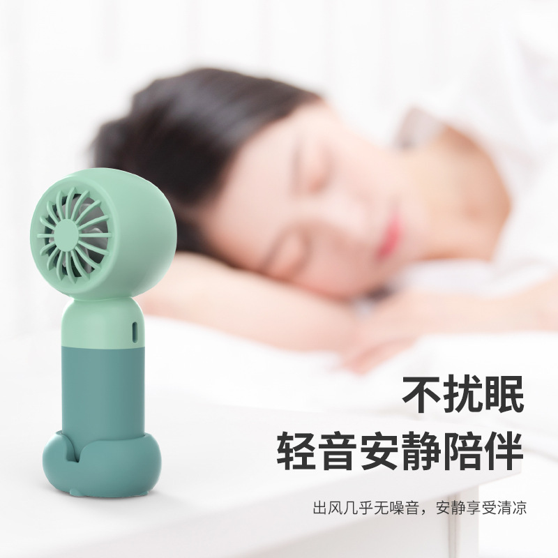 シンプル手持ち小型ファン超軽音集風タービン小型ファンusb充電式携帯ファン携帯電話スタンド|undefined