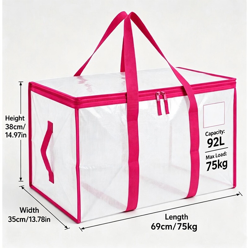 Cross-border transparent moving and packing bags, large-capacity storage bags, thickened, waterproof, and dustproof woven bags for storing clothes and bedding Cross-border transparent moving and packing bags, large-capacity storage bags, thickened, waterproof, and dustproof woven bags for storing clothes and bedding