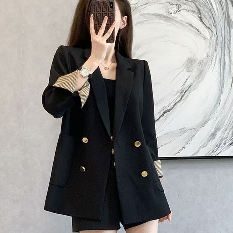 Black Fried Street Small Suit Casual Jacket Women's 2025 Spring and Autumn New Korean Style Internet Celebrity Elegant Small Suit