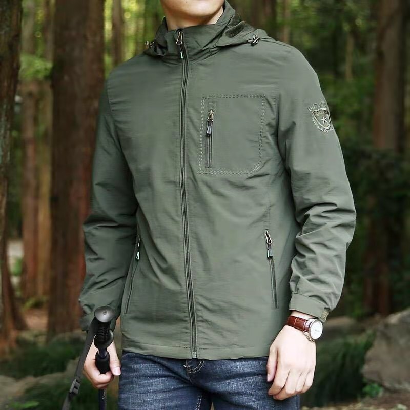 European and American Cross-Border Jacket 2025 Spring and Autum New Style Middle-Aged Men's Versatile Casual Waterproof Outdoor Workwear Jacket