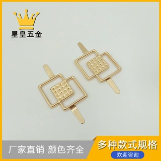铁皮装饰插扣菱形方形浅金色插扣diy手工包装饰插脚扣直径30mm