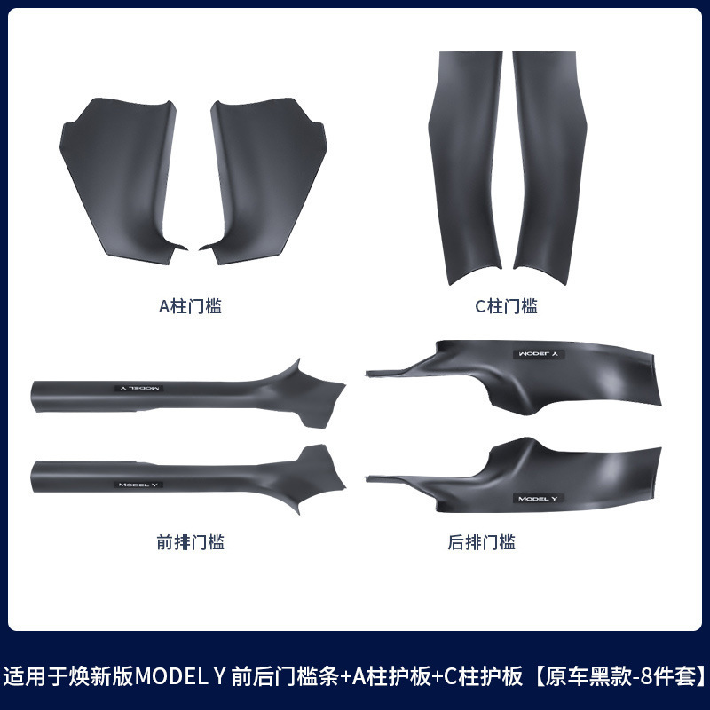 适用25款特斯拉焕新modelY门槛条碳钎纹前后门槛护板配件改装批发|undefined