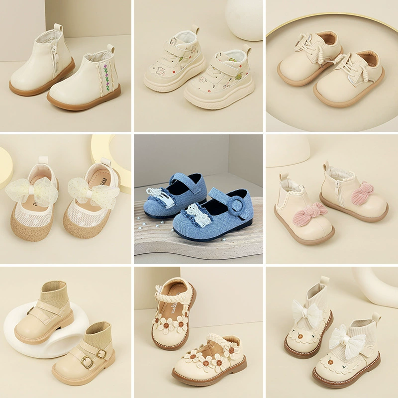 Children's shoes girl's for princess, breathable footwear for early age for leather shoes, soft sole